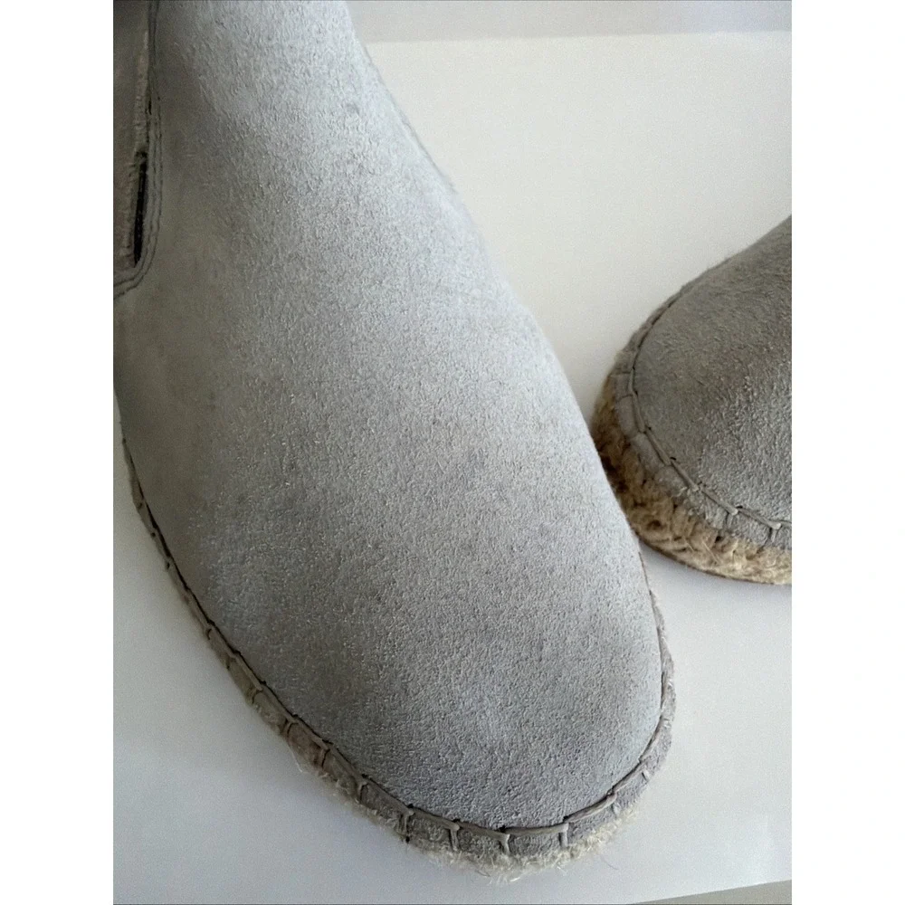 Fabiolas Espadrilles Gray Suede Leather‎ Women's Size 39 US 8.5 Made In Spain